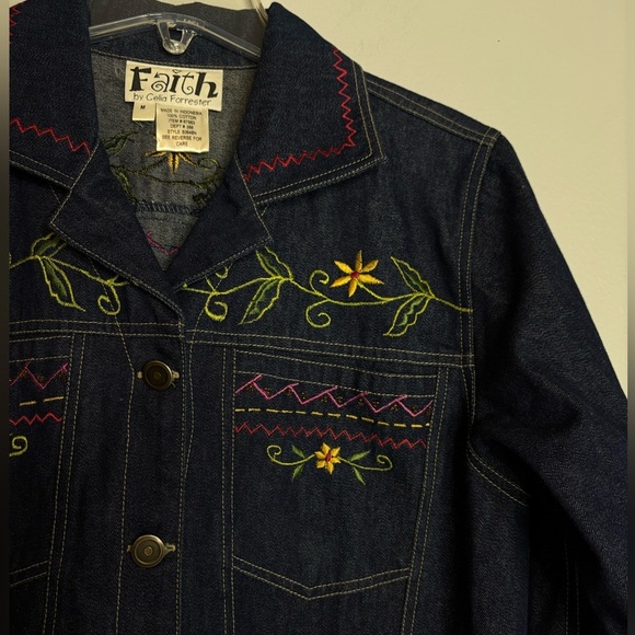 FAITH BY CELIA FORRESTER DENIM EMBROIDERED JACKET - Picture 3 of 7